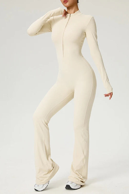CoreSculpt™ Half-Zip Flared Jumpsuit