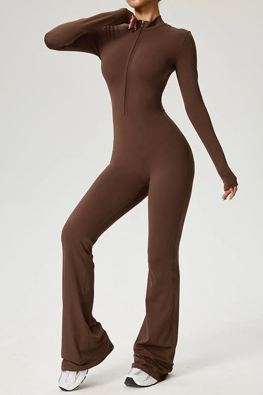 CoreSculpt™ Half-Zip Flared Jumpsuit