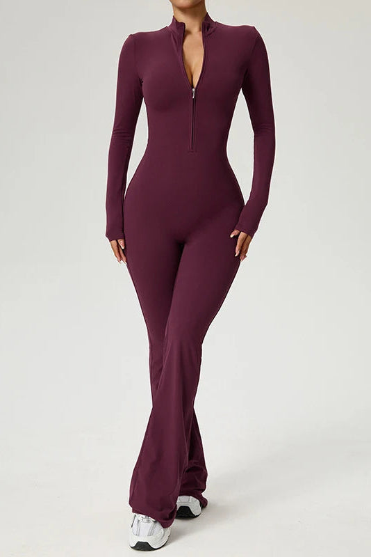 CoreSculpt™ Half-Zip Flared Jumpsuit
